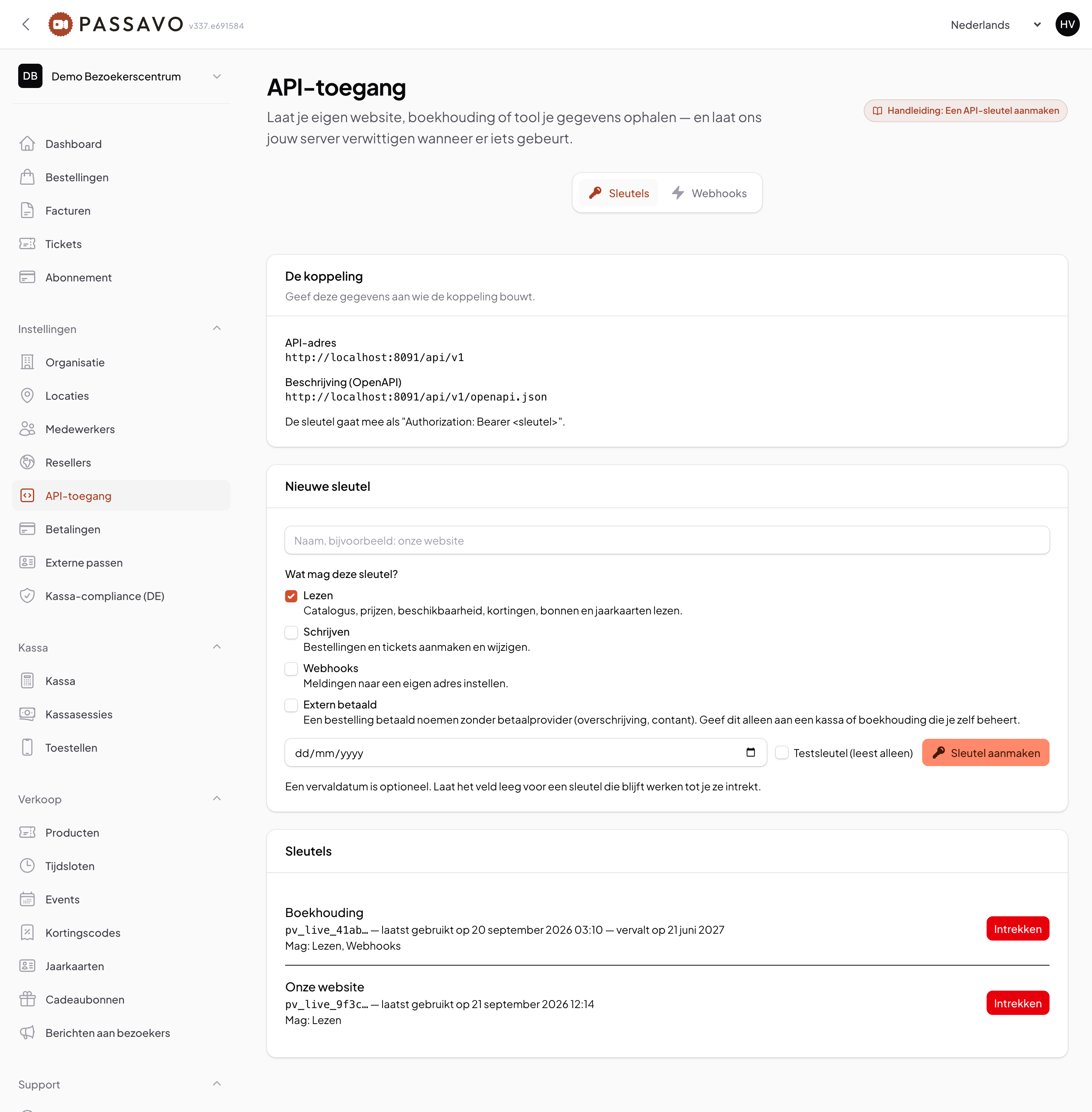 Creating an API key