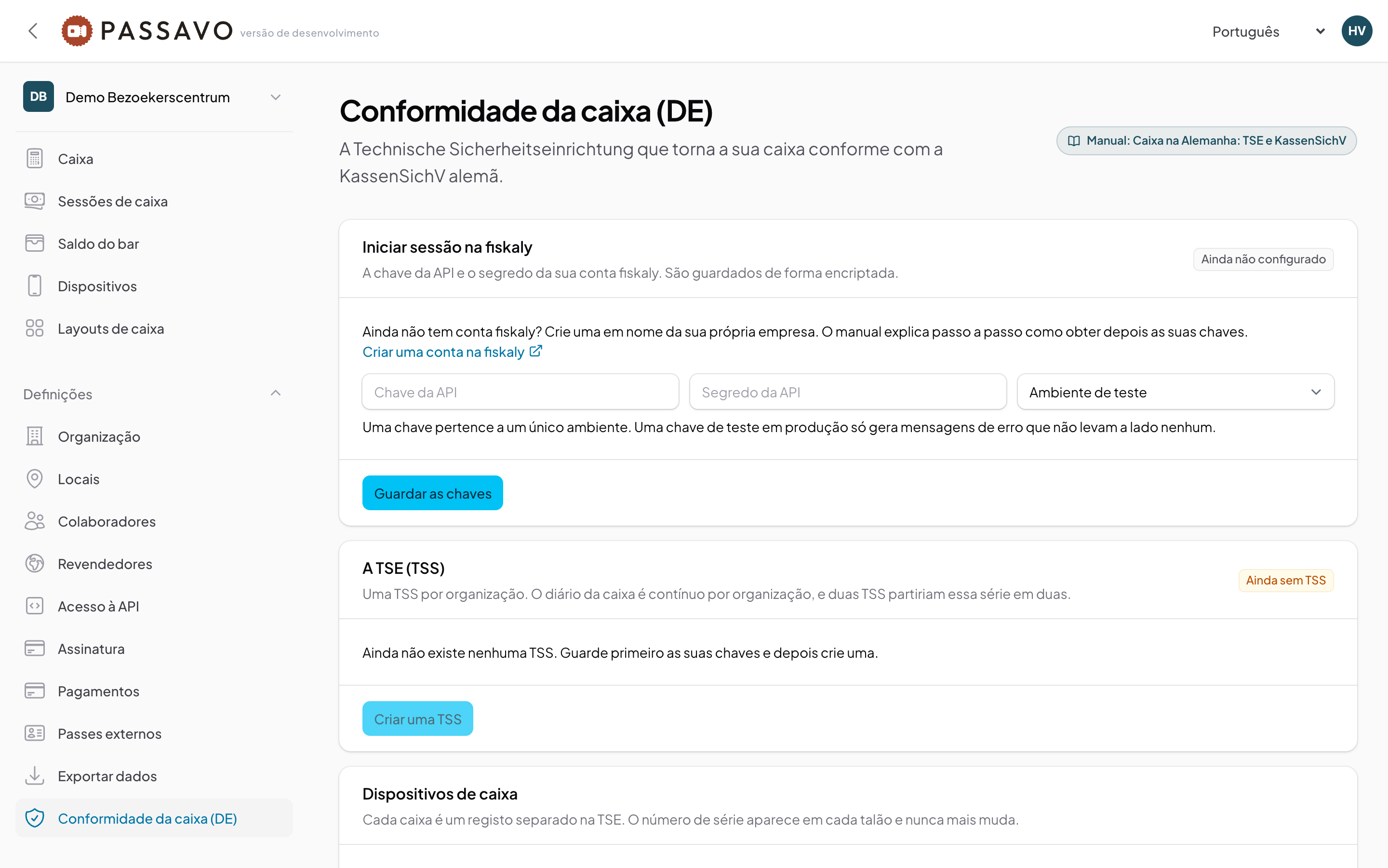 Caixa na Alemanha: TSE e KassenSichV
