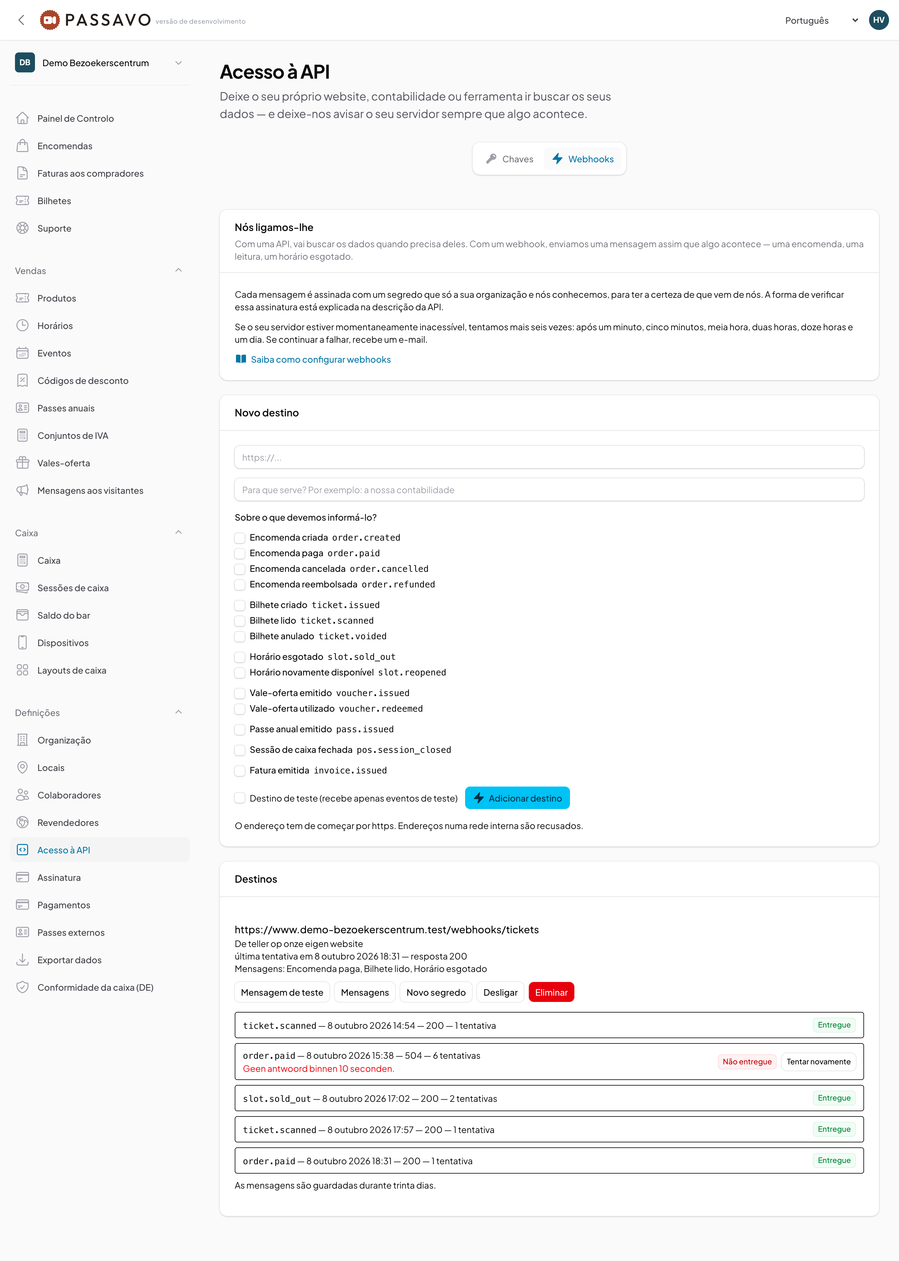 Configurar webhooks